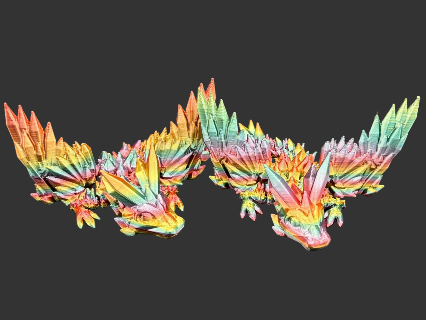 Articulated 3D printed Winged Dragon Figurines