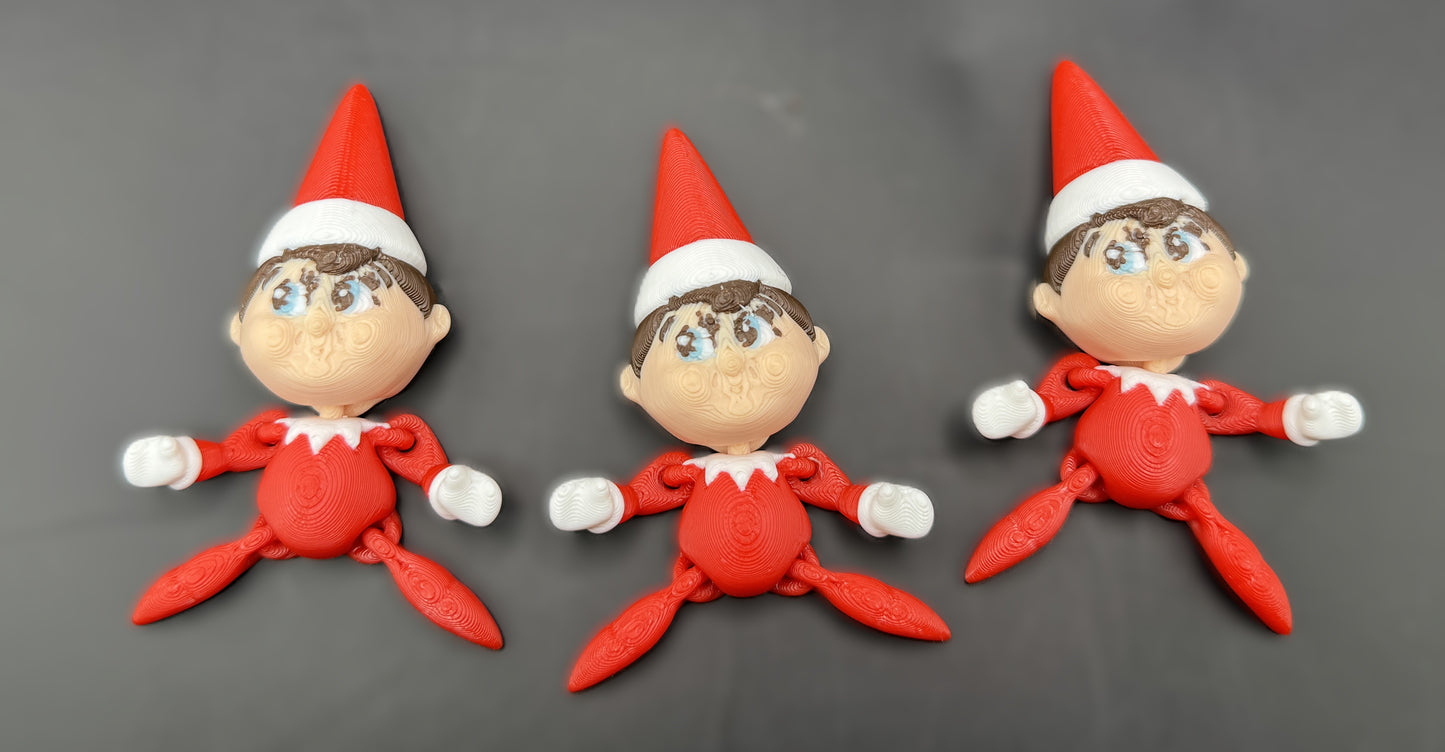 Articulated 3D printed Elf On the Shelf Figurine