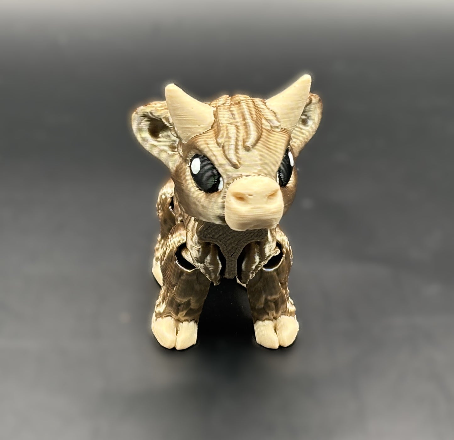 Articulated 3D printed Highlander Cattle Figurines