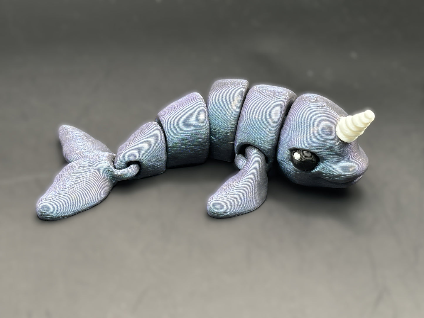 Articulated 3D printed Narwhal Figurine
