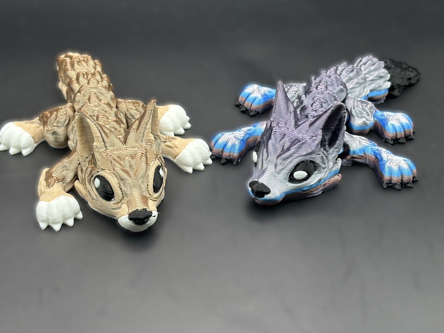 Articulated 3D printed Wolf Figurines