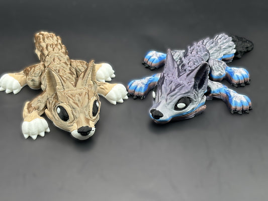 Articulated 3D printed Wolf Figurines