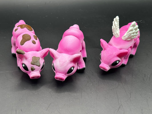 Articulated 3D printed Pigs Figurines