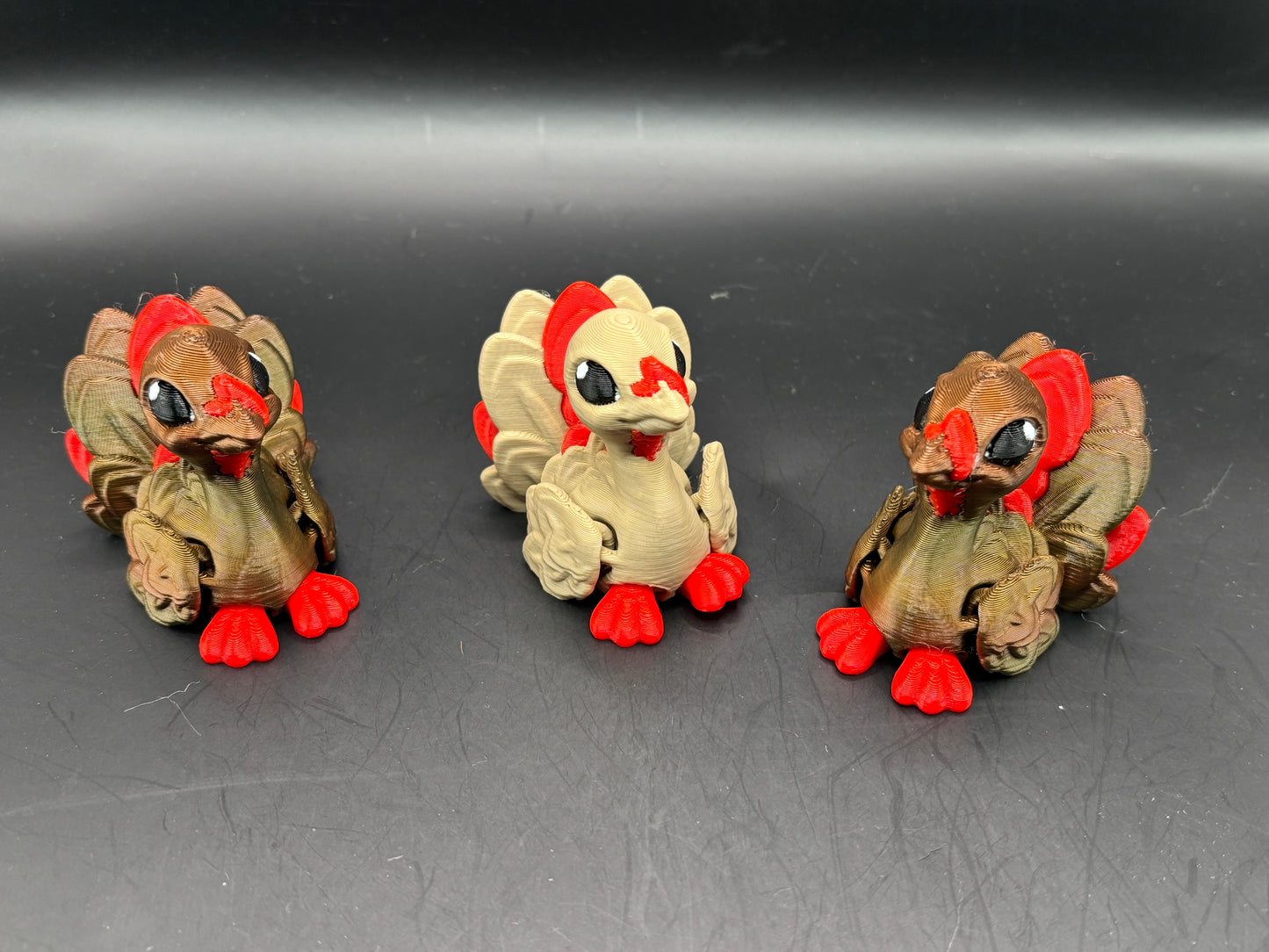 Articulated 3D printed Turkey Figurines