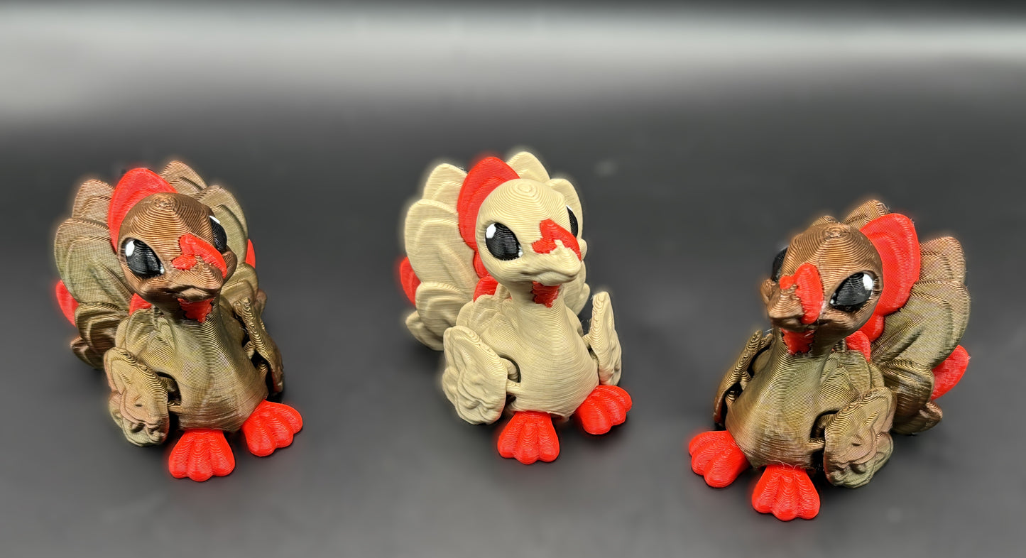 Articulated 3D printed Turkey Figurines