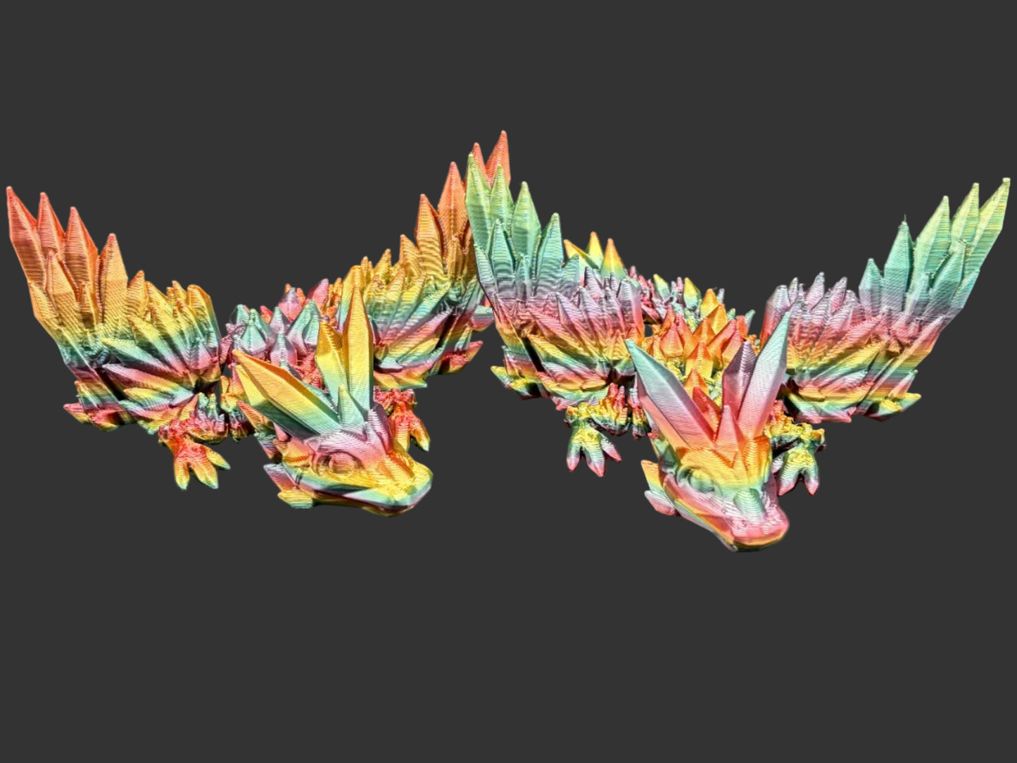 Articulated 3D printed Winged Dragon Figurines