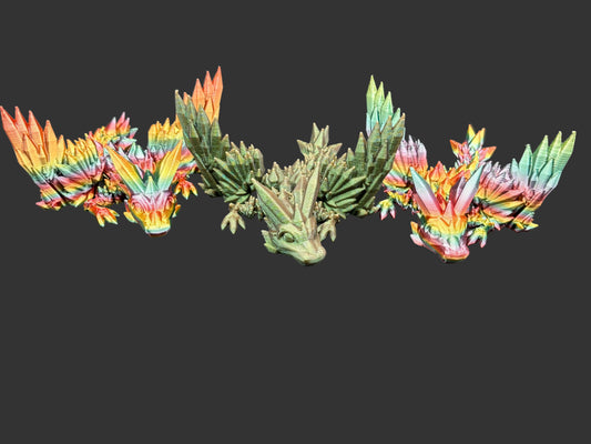 Articulated 3D printed Winged Dragon Figurines
