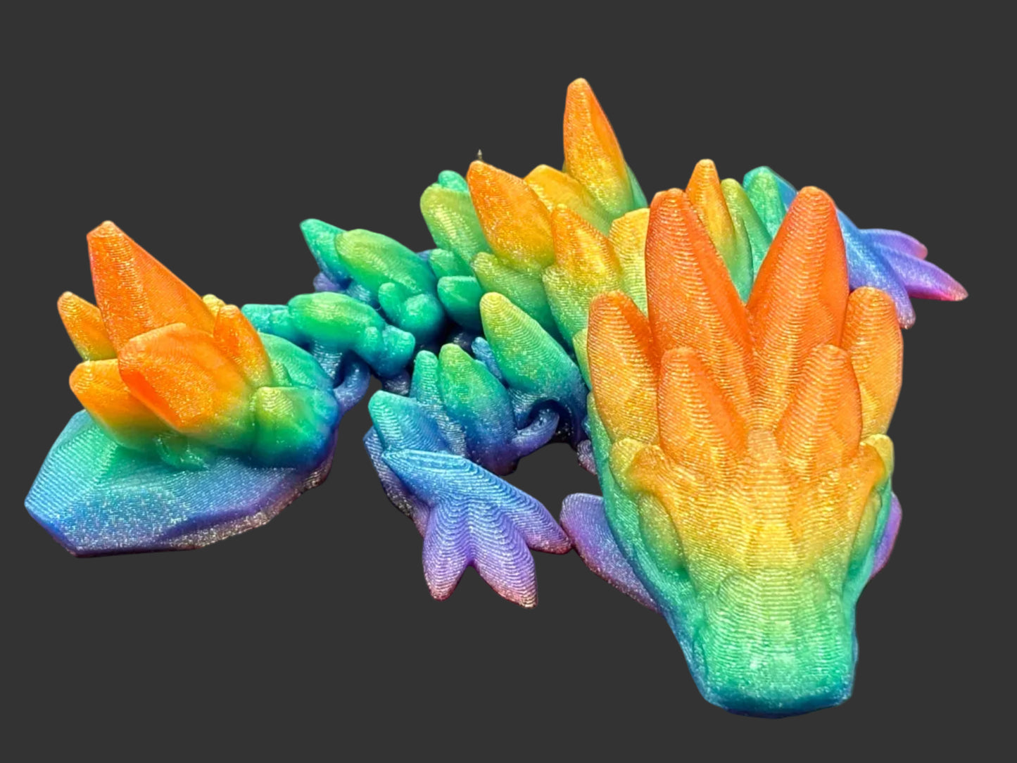 Articulated 3D printed Gemstone Dragon Figurines