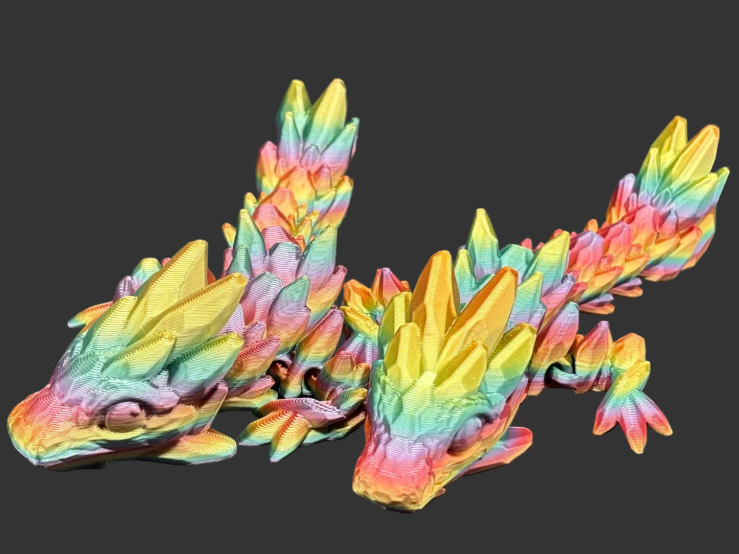 Articulated 3D printed Gemstone Dragon Figurines