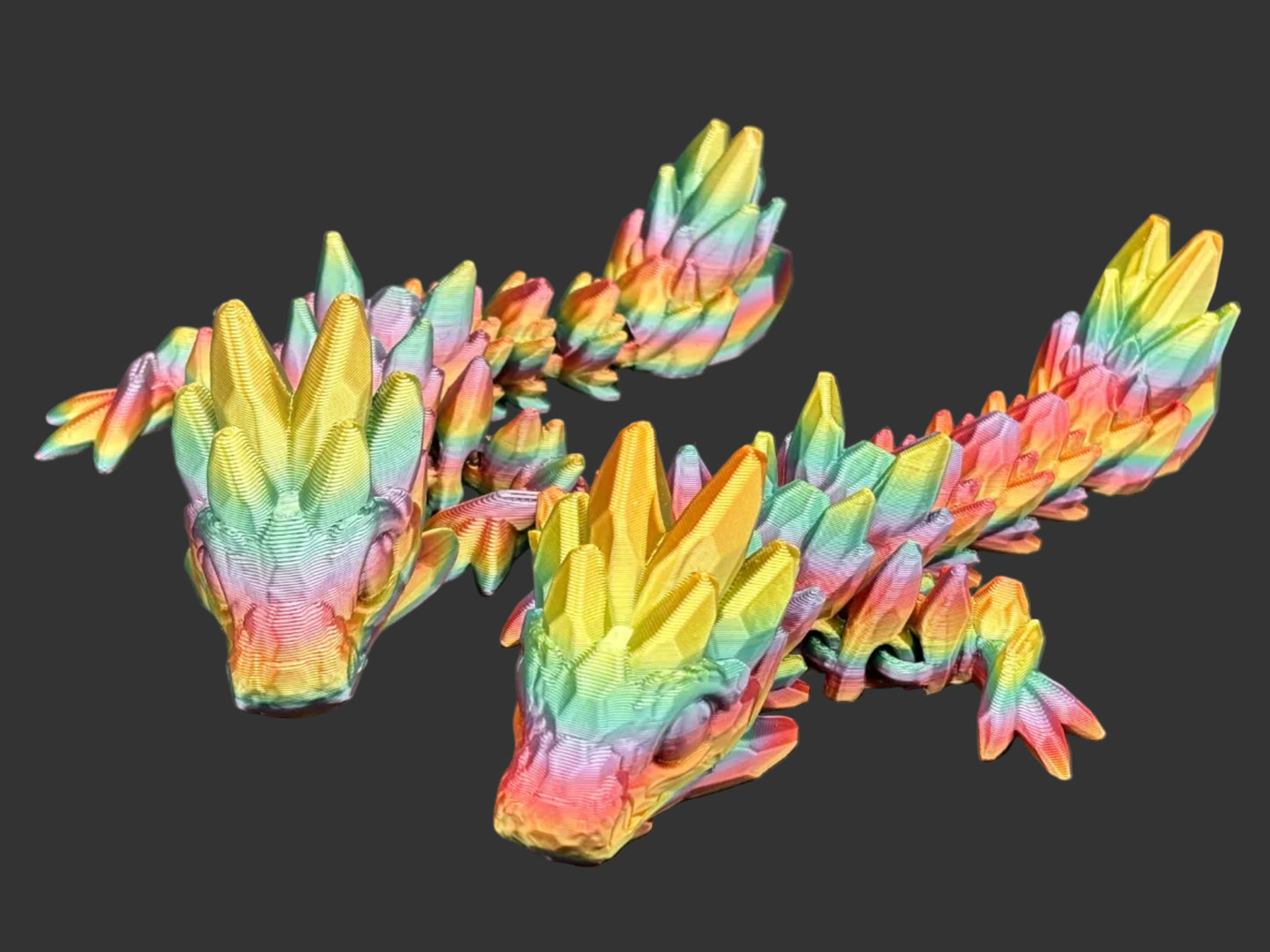 Articulated 3D printed Gemstone Dragon Figurines